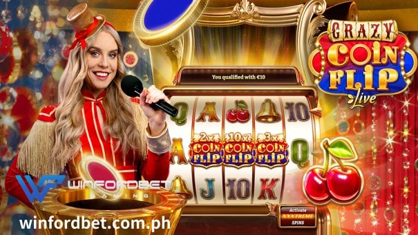 Ang WINFORDBET Online Casino Crazy Coin Flip ay isang orihinal na ideya batay sa napakatagumpay na palabas ng laro ng Crazy Time.